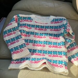 VINTAGE 90s Sweater 6-12 months boho print clothing for tots EA’s
